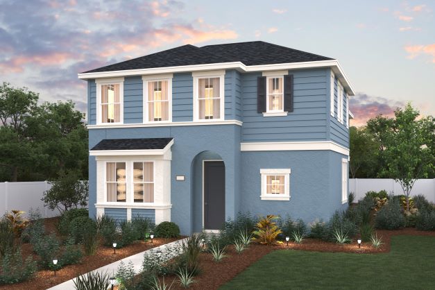 A house with a large front yard.