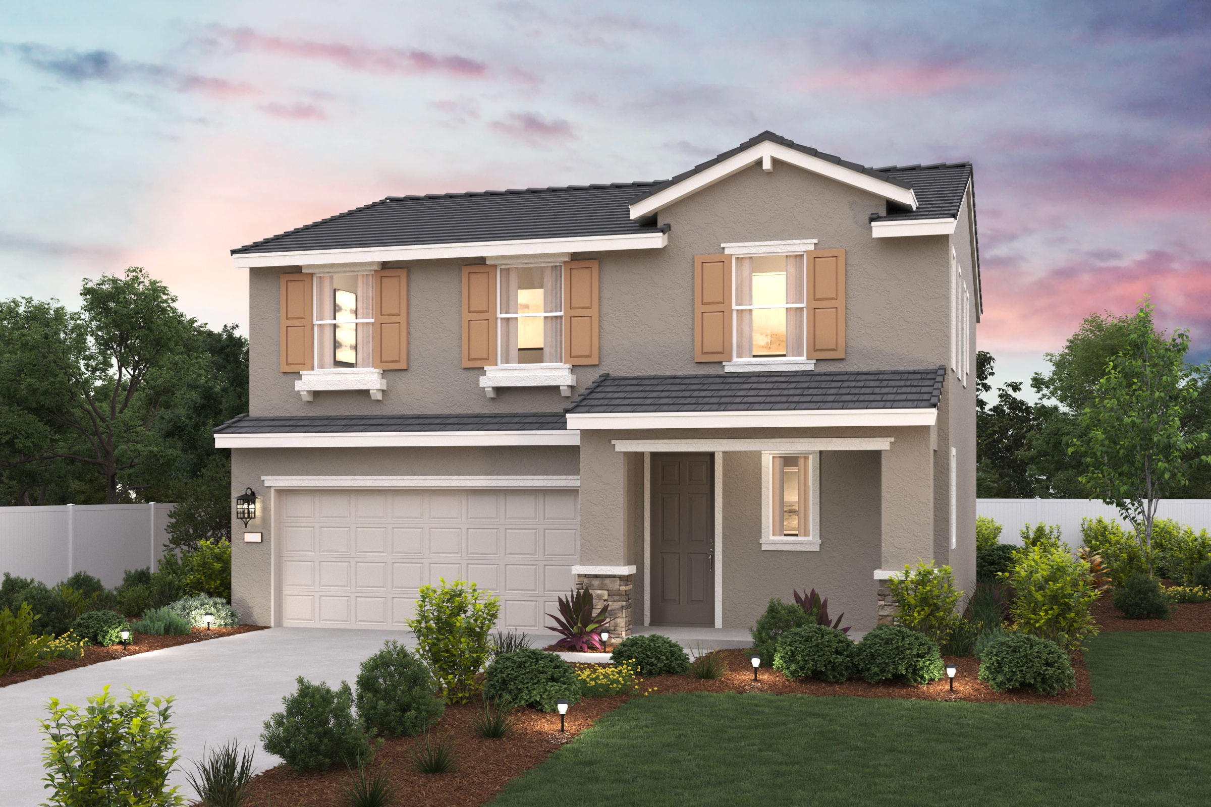 A house with a driveway.