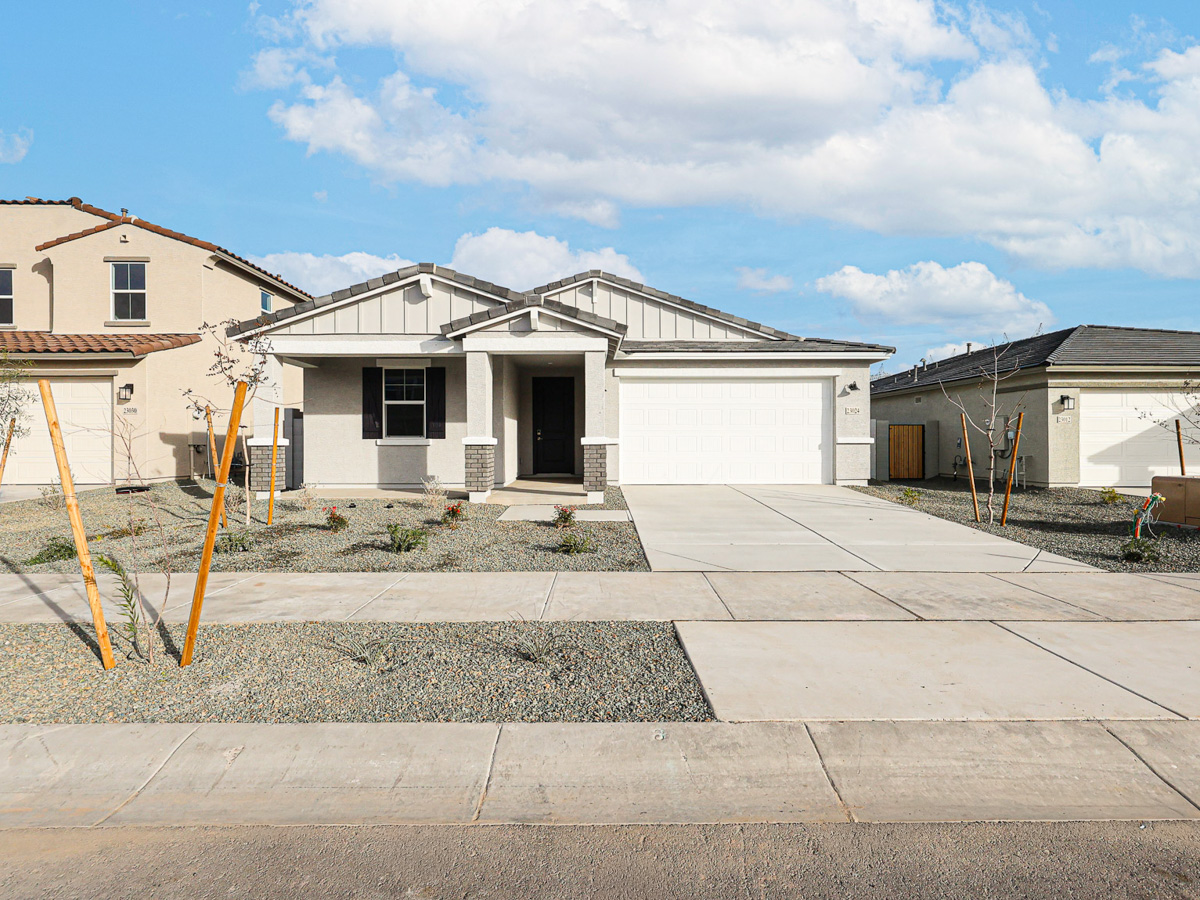 A house with a garage.