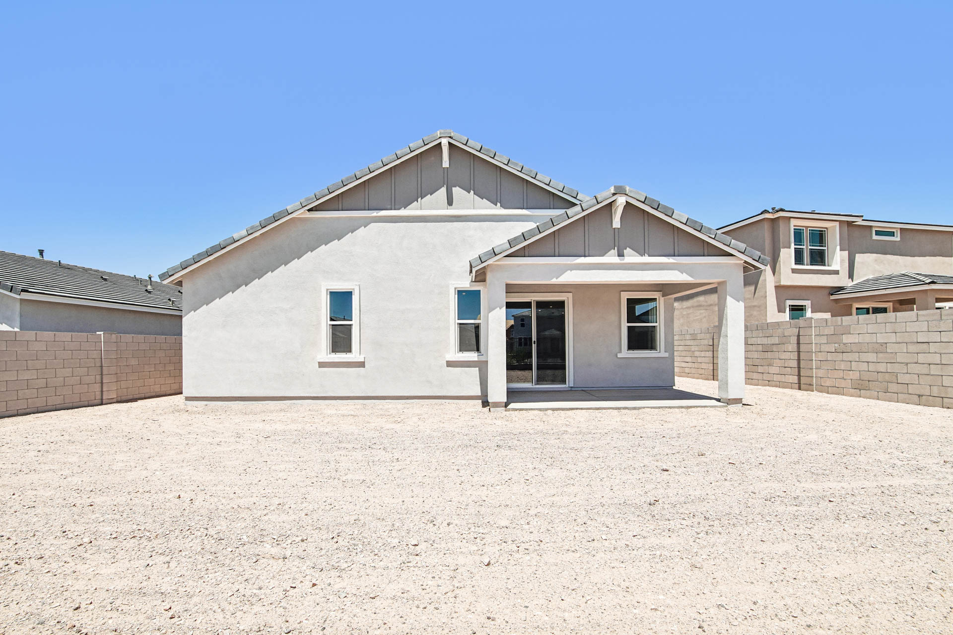 A house with a garage.
