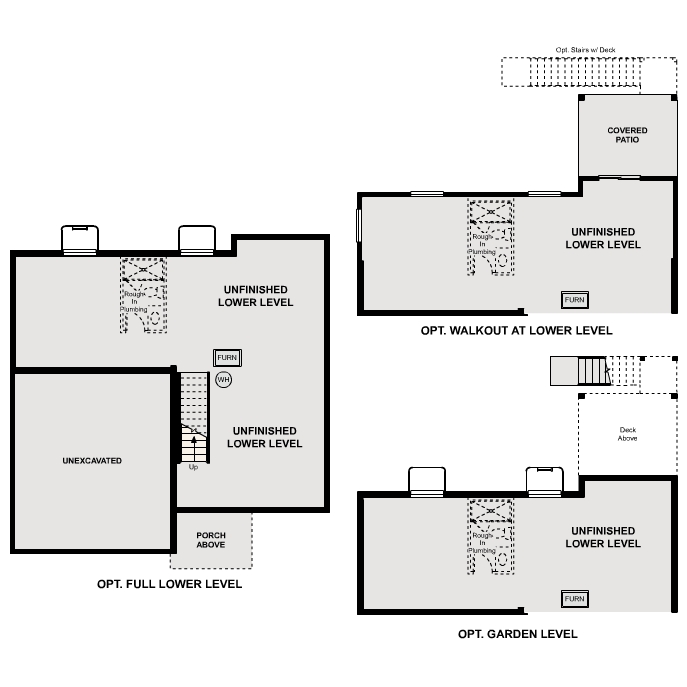 Diagram, engineering drawing. Ontario Floorplan, Basement Options