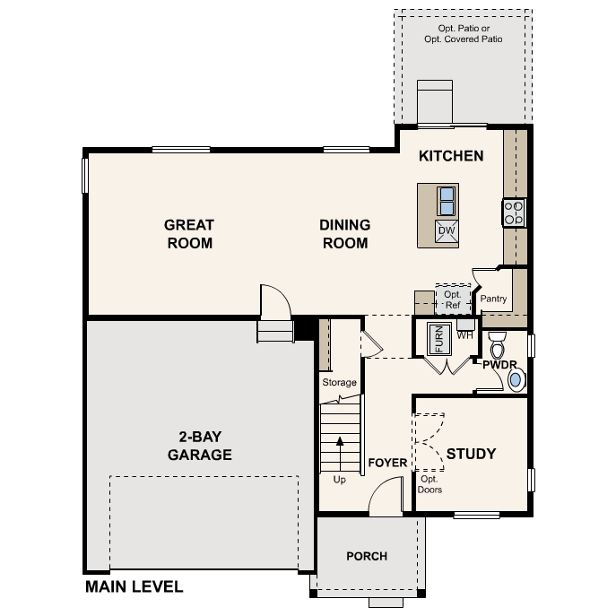 Diagram, engineering drawing. Ontario Floorplan, Main Level