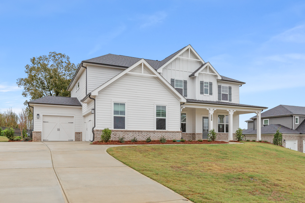 A house with a driveway.