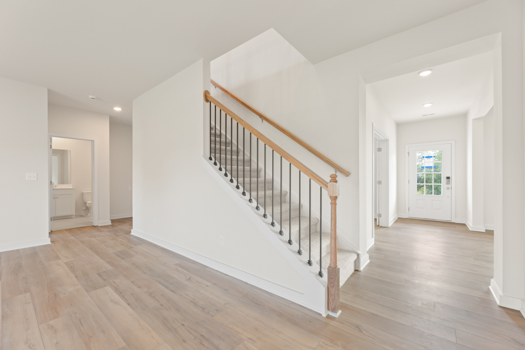 A staircase in a house.