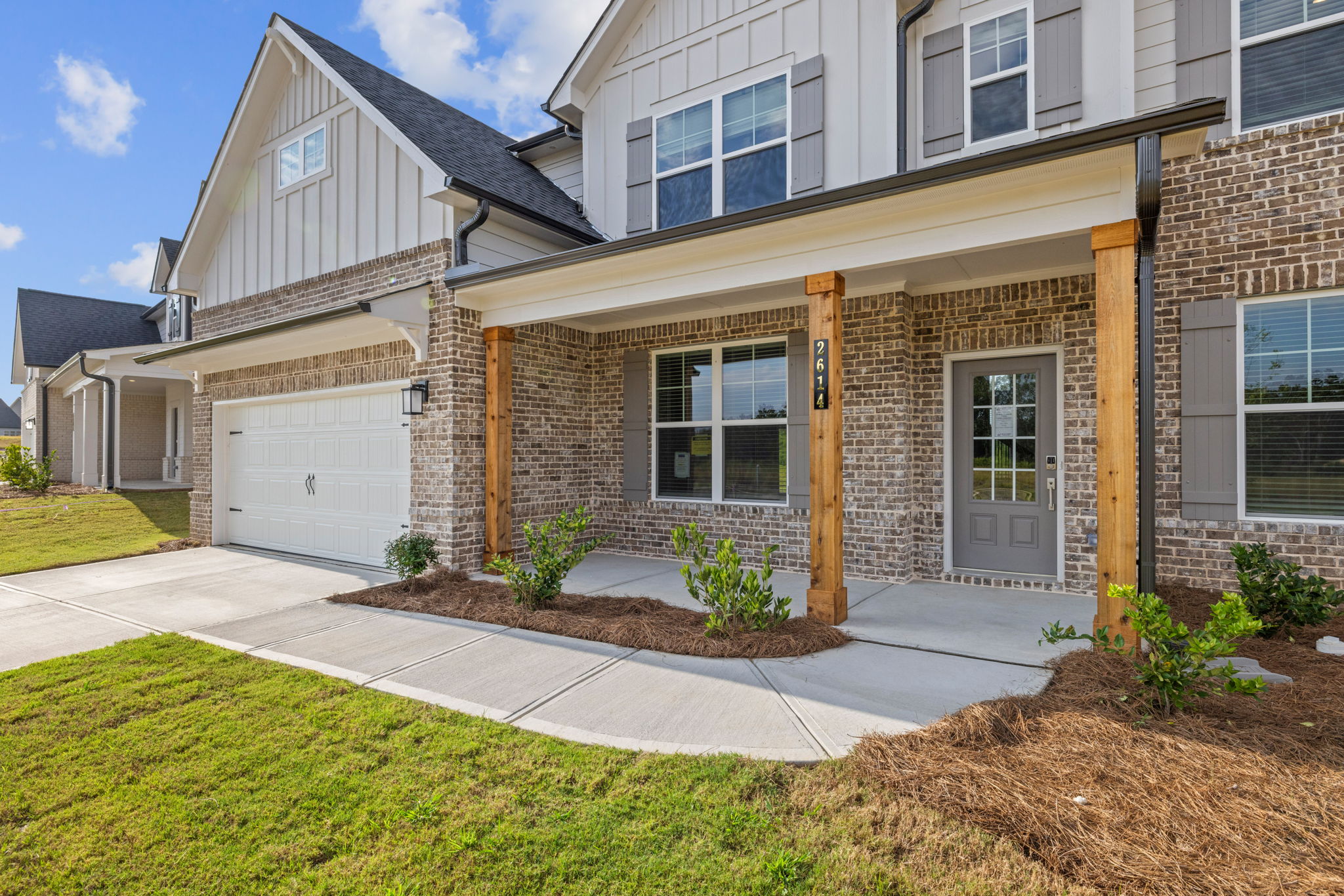 A house with a driveway.