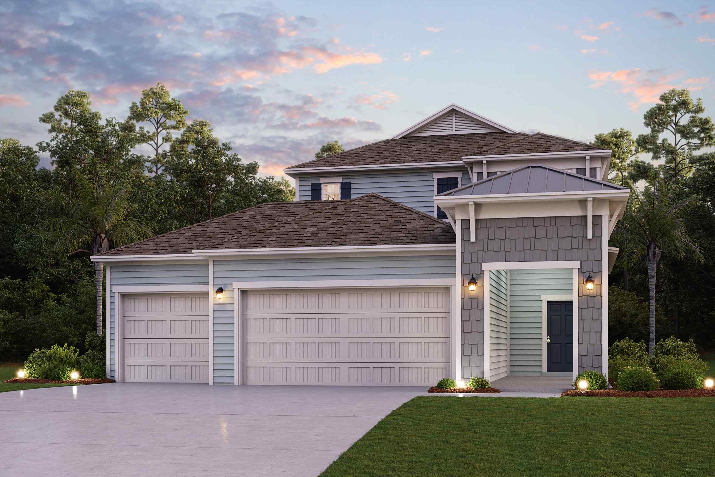 Santa Rosa II with 3rd Bay Garage Elevation C11 at Seminole Palms in Palm Coast