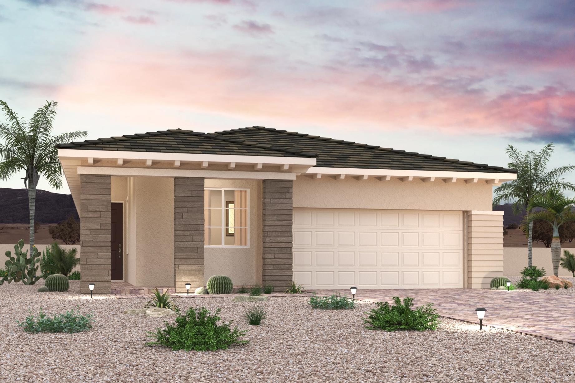 A house with a garage.