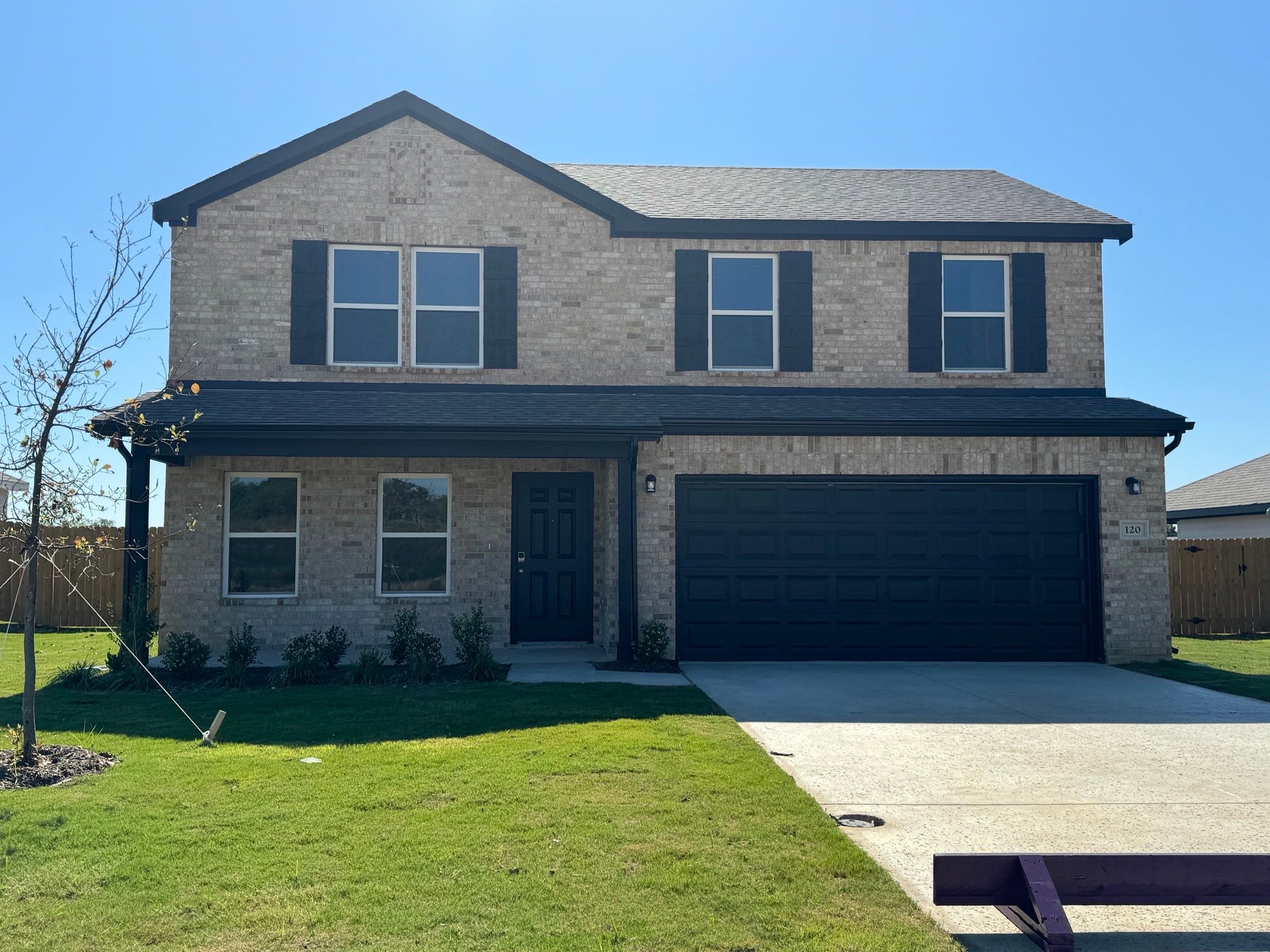 A house with a garage.