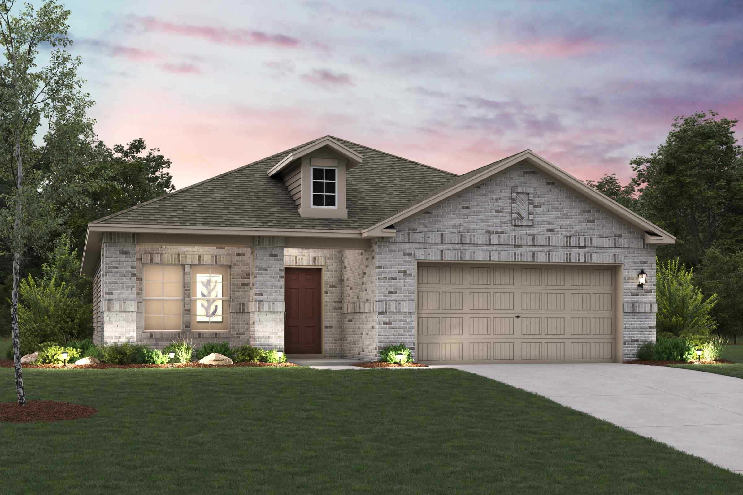 A house with a garage.