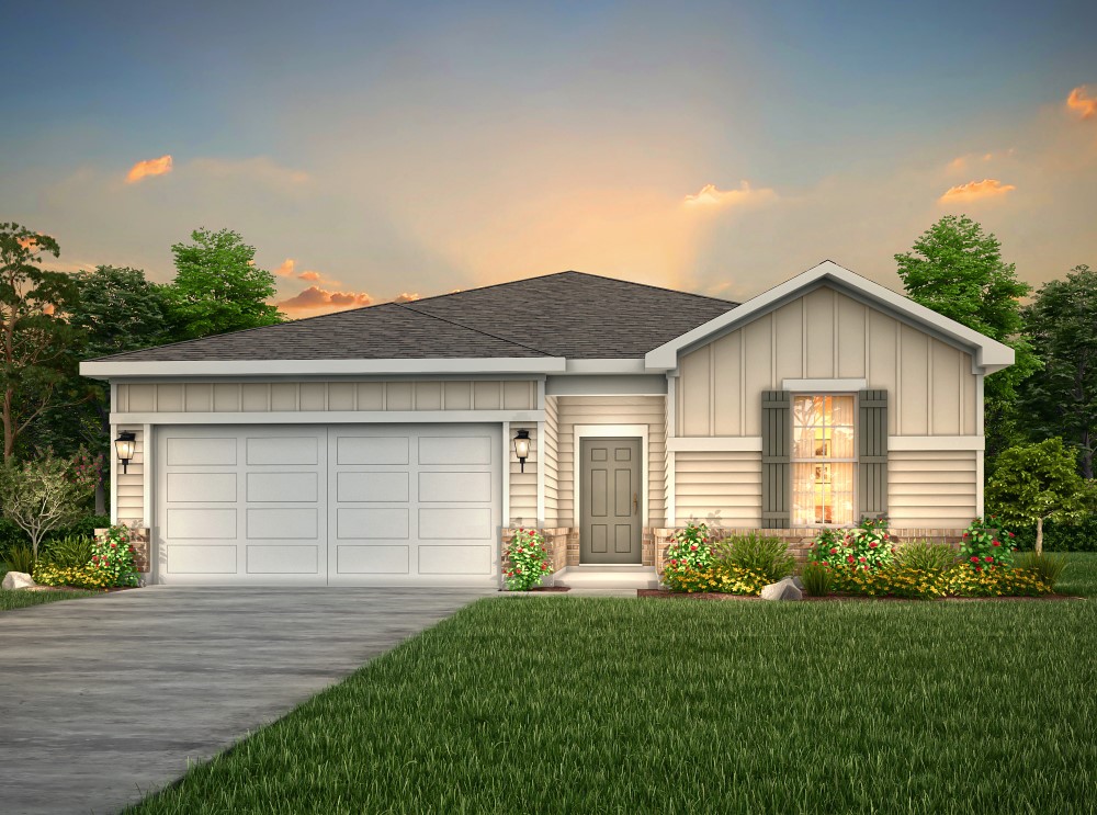 A house with a garage.