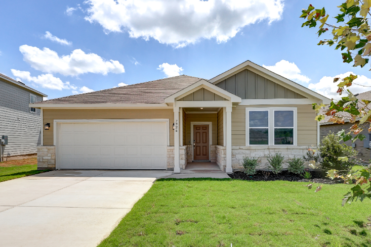 A house with a garage.