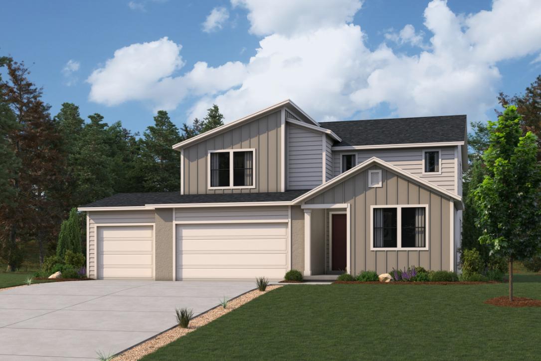 A house with a lawn and trees.