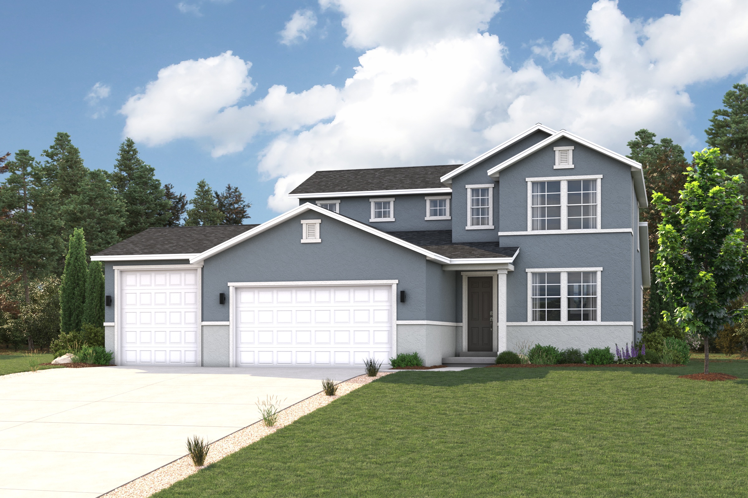 A house with a driveway.