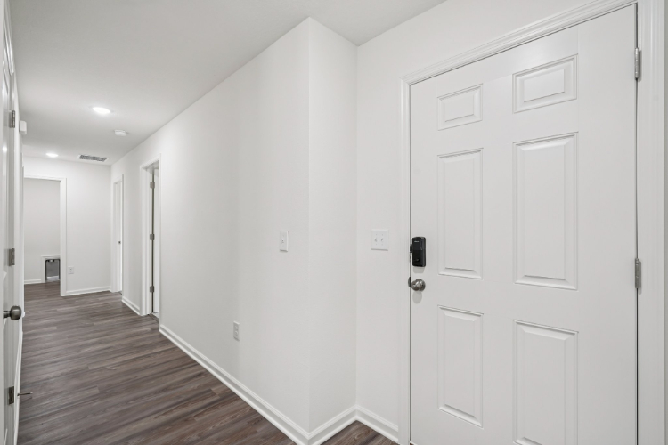 A room with white doors.