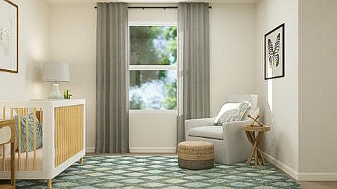 A room with a bed and a chair.